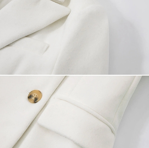 White Wool Blend Trench Coat - Picture 15 of 15